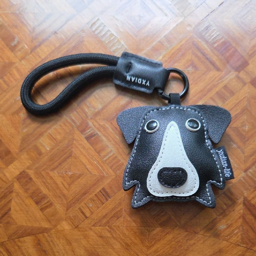 NWOT Keychain With Faux Leather Dog Face